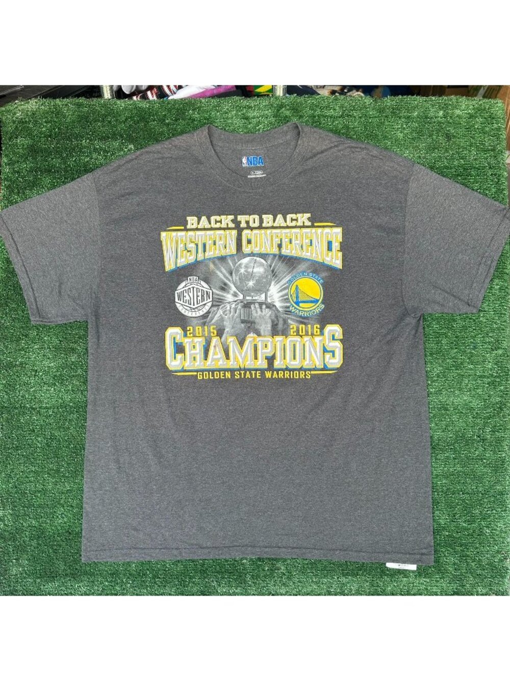 Vintage Golden State Warriors Champions T-Shirt Gray XL 2016 NBA Basketball